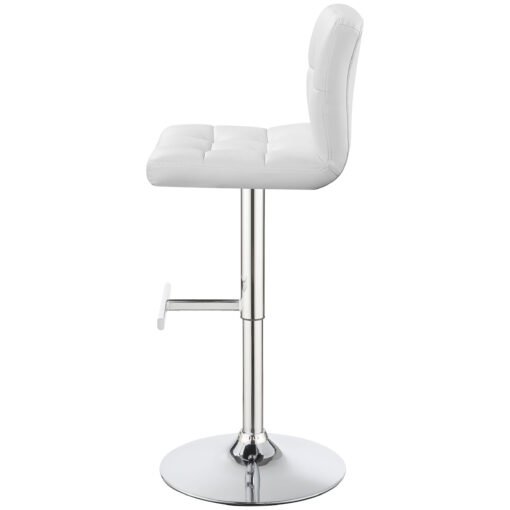 Lenny Upholstered Adjustable Bar Stool White (Set of 2) - Image 6