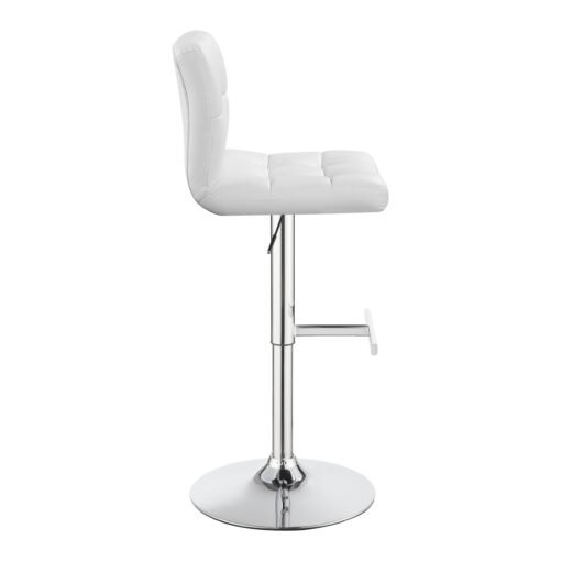 Lenny Upholstered Adjustable Bar Stool White (Set of 2) - Image 8