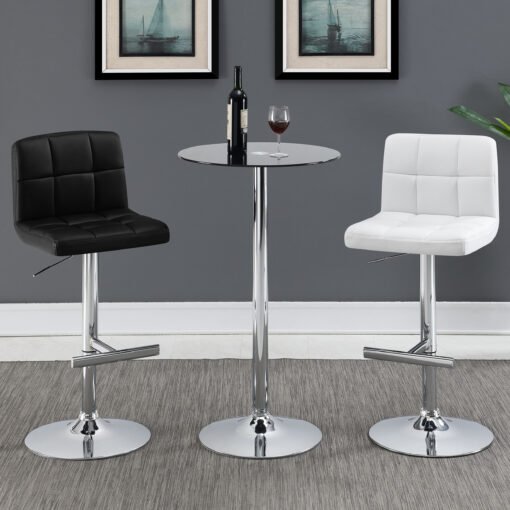 Lenny Upholstered Adjustable Bar Stool White (Set of 2) - Image 12
