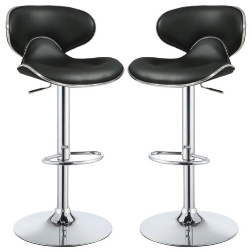 Edenton Upholstered Adjustable Bar Stool Black (Set of 2) - Image 2