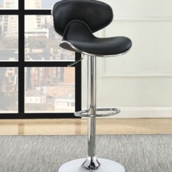 Edenton Upholstered Adjustable Bar Stool Black (Set of 2)