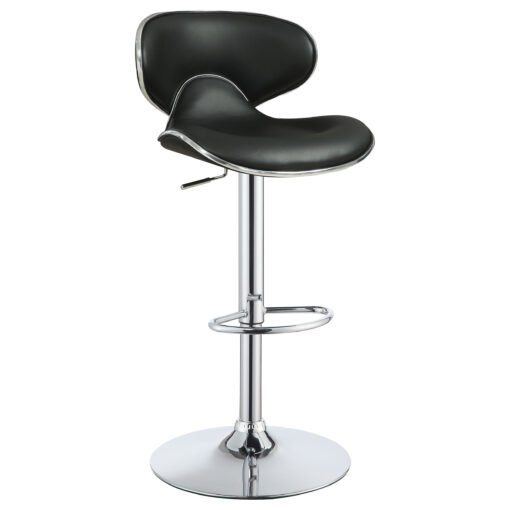 Edenton Upholstered Adjustable Bar Stool Black (Set of 2) - Image 3