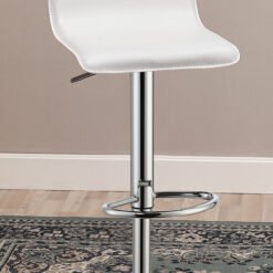 Bidwell Upholstered Adjustable Bar Stool White (Set of 2)