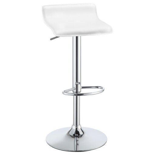 Bidwell Upholstered Adjustable Bar Stool White (Set of 2) - Image 3
