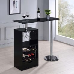 Koufax 48-inch Pub Height Bar Table Black High Gloss