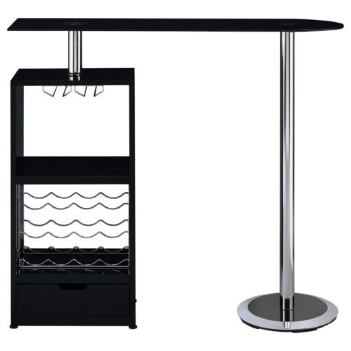 Koufax 48-inch Pub Height Bar Table Black High Gloss - Image 4