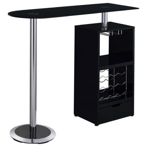 Koufax 48-inch Pub Height Bar Table Black High Gloss - Image 7