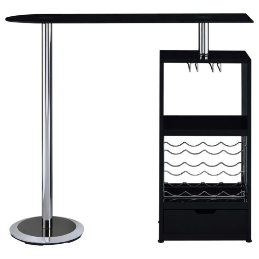 Koufax 48-inch Pub Height Bar Table Black High Gloss - Image 8