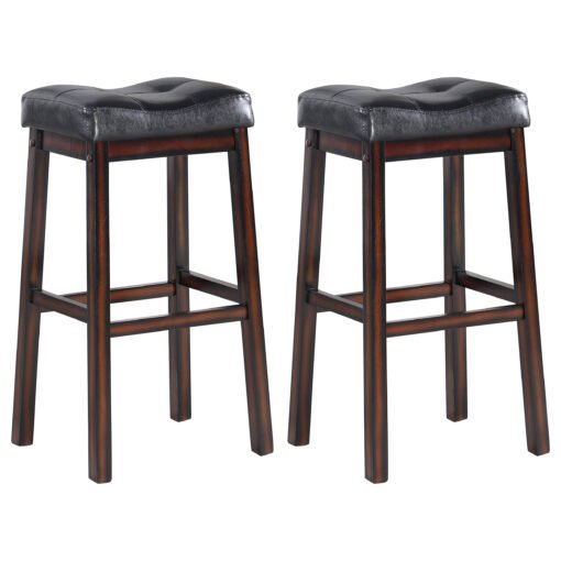 Donald Upholstered Bar Stool Cappuccino (Set of 2) - Image 2