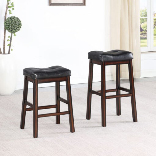Donald Upholstered Bar Stool Cappuccino (Set of 2) - Image 9