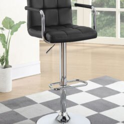 Palomar Adjustable Height Bar Stool Black and Chrome