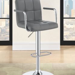 Palomar Adjustable Height Bar Stool Grey and Chrome
