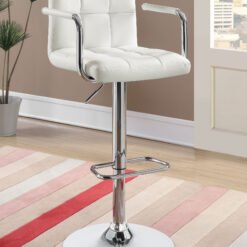 Palomar Adjustable Height Bar Stool White and Chrome