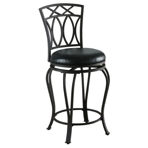 Adamsville Upholstered Swivel Counter Height Stool Black - Image 2