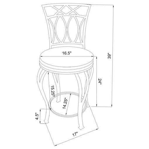 Adamsville Upholstered Swivel Counter Height Stool Black - Image 3