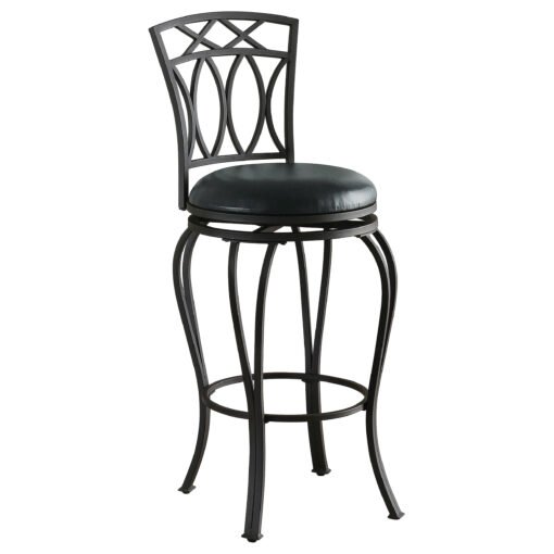 Adamsville Upholstered Swivel Bar Stool Black - Image 2