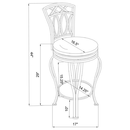Adamsville Upholstered Swivel Bar Stool Black - Image 3