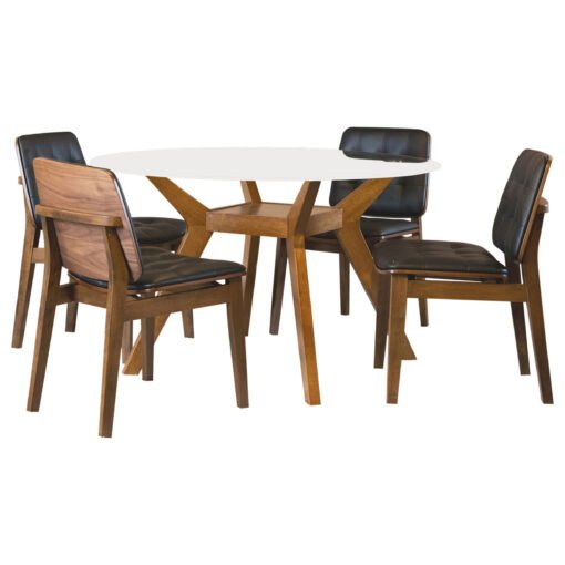 Paxton 5-piece Round Glass Top Dining Table Set Nutmeg - Image 2