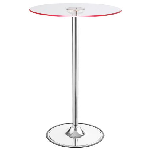 Thea Round 28-inch Glass Top LED Bistro Bar Table Chrome - Image 3