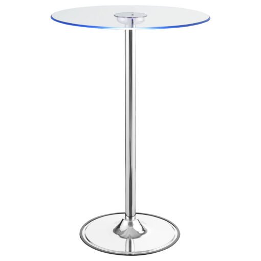 Thea Round 28-inch Glass Top LED Bistro Bar Table Chrome - Image 4