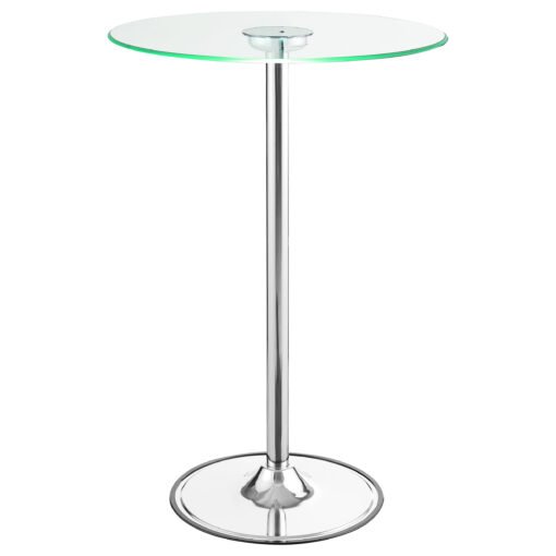 Thea Round 28-inch Glass Top LED Bistro Bar Table Chrome - Image 5