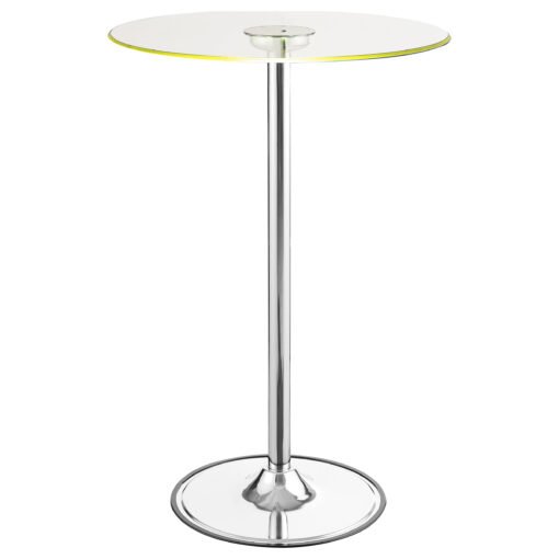 Thea Round 28-inch Glass Top LED Bistro Bar Table Chrome - Image 7