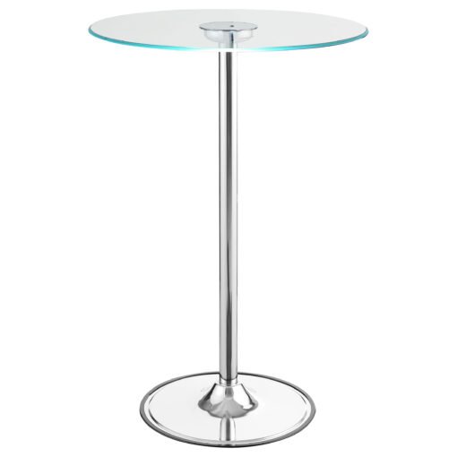 Thea Round 28-inch Glass Top LED Bistro Bar Table Chrome - Image 8
