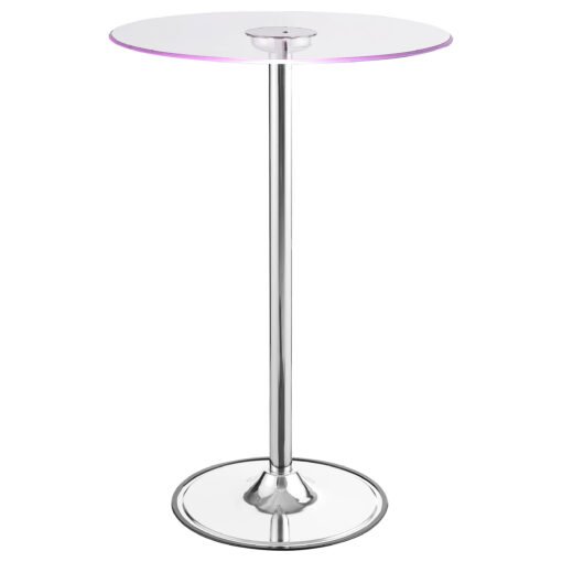 Thea Round 28-inch Glass Top LED Bistro Bar Table Chrome - Image 9