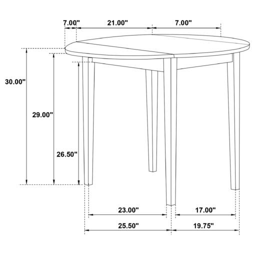Bucknell 3-piece Round Drop Leaf Dining Table Set Natural - Image 15