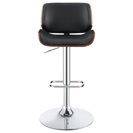 Folsom Upholstered Adjustable Bar Stool Black and Chrome - Image 3