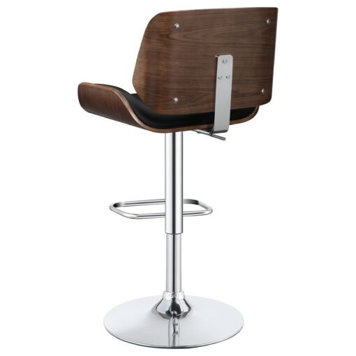 Folsom Upholstered Adjustable Bar Stool Black and Chrome - Image 6