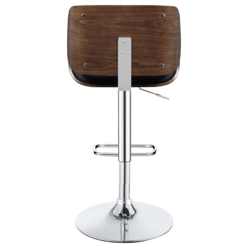 Folsom Upholstered Adjustable Bar Stool Black and Chrome - Image 7
