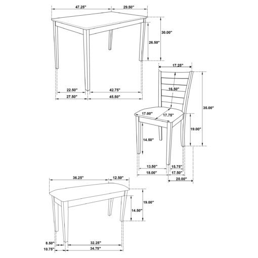 Guillen 5-piece Rectangular Dining Table Set Cappuccino - Image 16