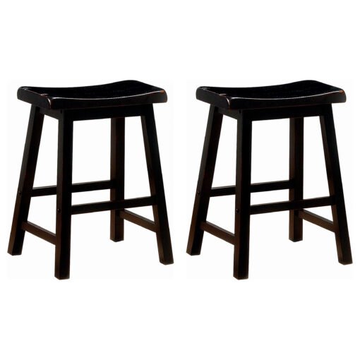 Durant Wood Backless Counter Stool Black (Set of 2) - Image 2