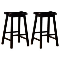 Durant Wood Backless Bar Stool Black (Set of 2)