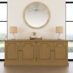 Florence 4-door Dining Sideboard Buffet Cabinet Rustic Honey