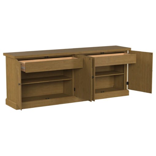 Florence 4-door Dining Sideboard Buffet Cabinet Rustic Honey - Image 3