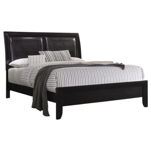 Briana Wood Queen Panel Bed Black - Image 2