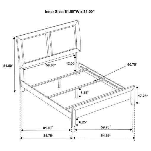 Briana Wood Queen Panel Bed Black - Image 4