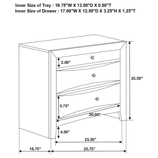 Briana 2-drawer Nightstand Black - Image 4