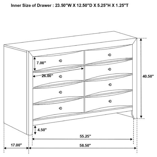 Briana 8-drawer Dresser Black - Image 4