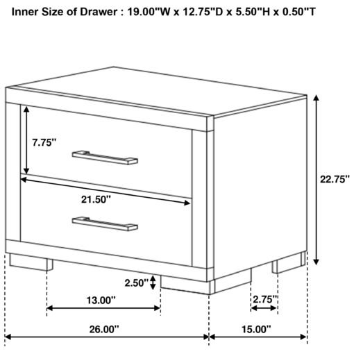 Jessica 2-drawer Nightstand Cappuccino - Image 7
