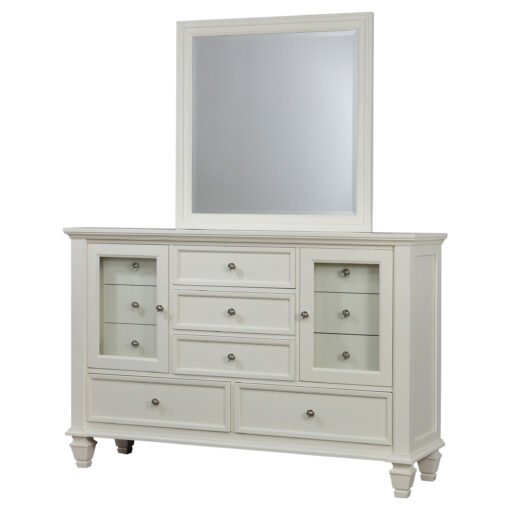 Sandy Beach 11-drawer Dresser with Mirror Cream White - Image 3