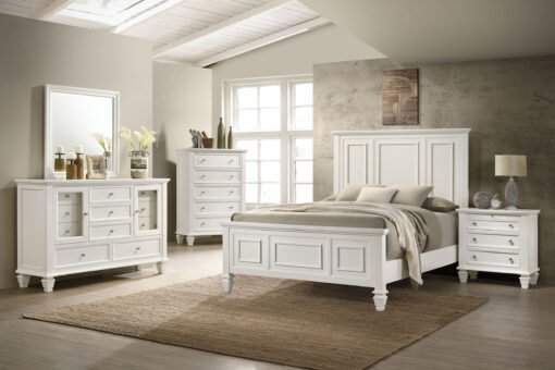 Sandy Beach 11-drawer Dresser with Mirror Cream White - Image 11
