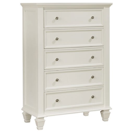 Sandy Beach 5-drawer Bedroom Chest Cream White - Image 2