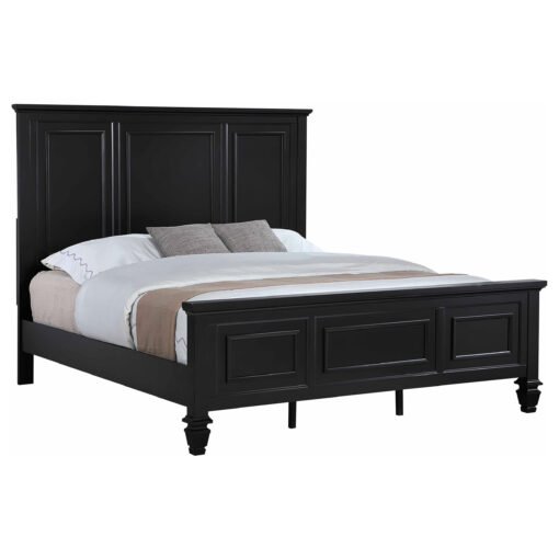 Sandy Beach 63-inch Eastern King Wood Panel Bed Black - Image 3