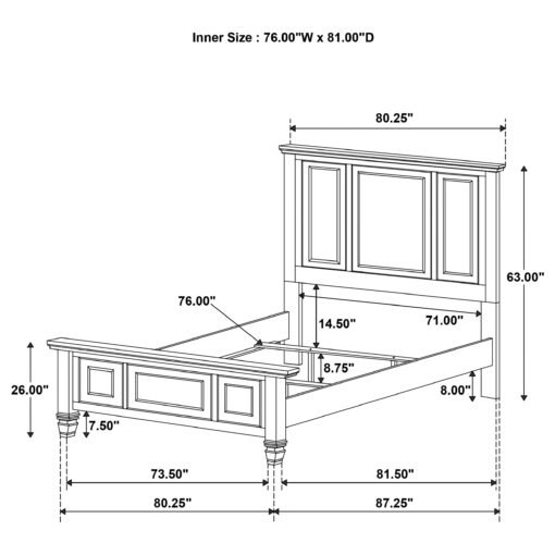 Sandy Beach 63-inch Eastern King Wood Panel Bed Black - Image 7