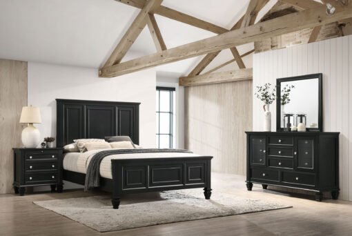 Sandy Beach 4-piece California King Bedroom Set Black Category: Bedroom Sets