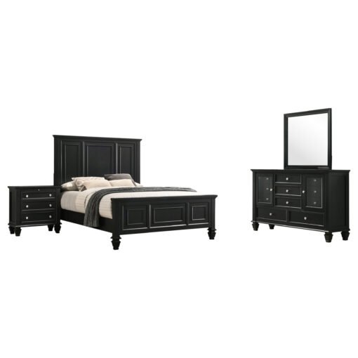 Sandy Beach 4-piece California King Bedroom Set Black Category: Bedroom Sets - Image 2