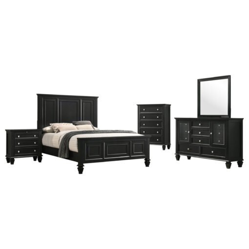 Sandy Beach 5-piece California King Bedroom Set Black - Image 2